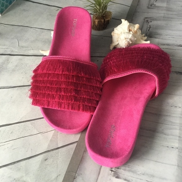 Topshop Pink Sliders Sandals - Picture 3 of 4